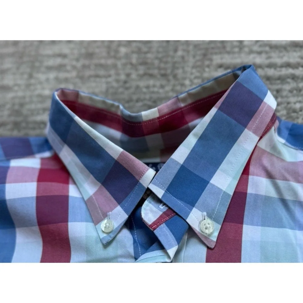 BROOKS BROTHERS BOYS Button Down  No Iron  Shirt‎  Plaid Size Large